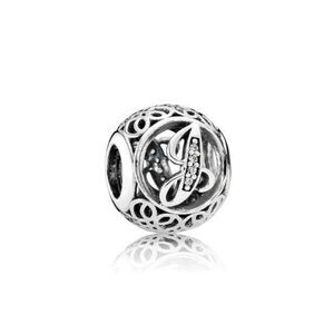 Cursive J pandora charm